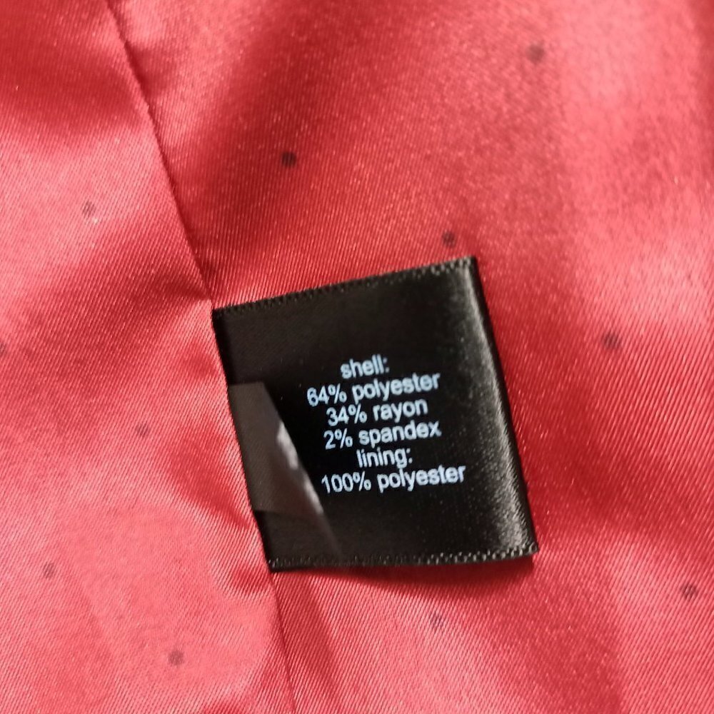 The Limited Womens Size S Red Birdseye 1 Button Suit Blazer - Picture 11 of 13
